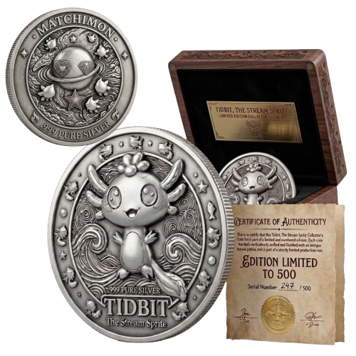 Tidbit limited-edition .999 silver collector coin set with display box and certificate